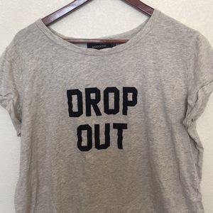 MINKPINK Gray “Drop Out” T-shirt